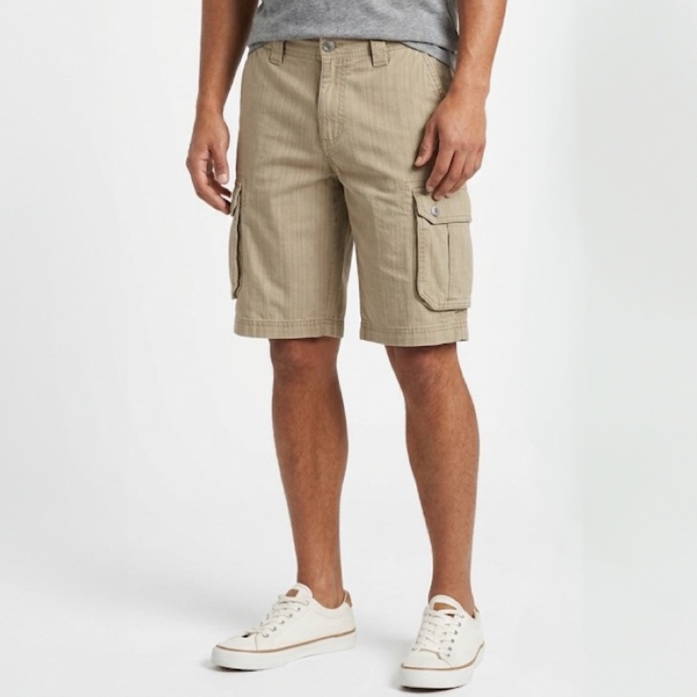 Herringbone Cargo Short COLUMBIA 40 Beige Gorpcore Utility DadCore 10” Hiking